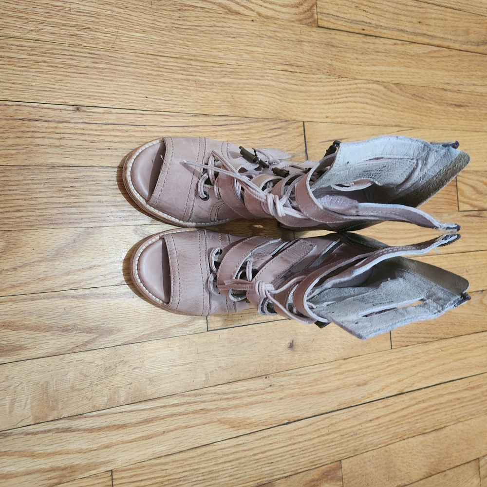 Freebird by Steven Tan Ankle Booties with Distressed Leather